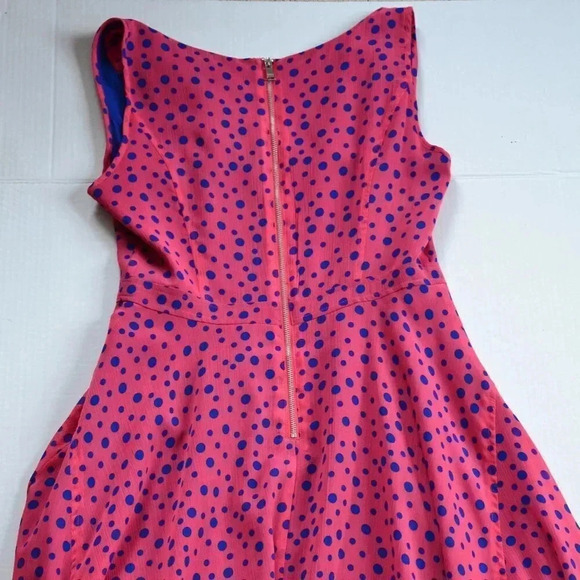 Pink Polka  Dot Lined Dress - Picture 5 of 10